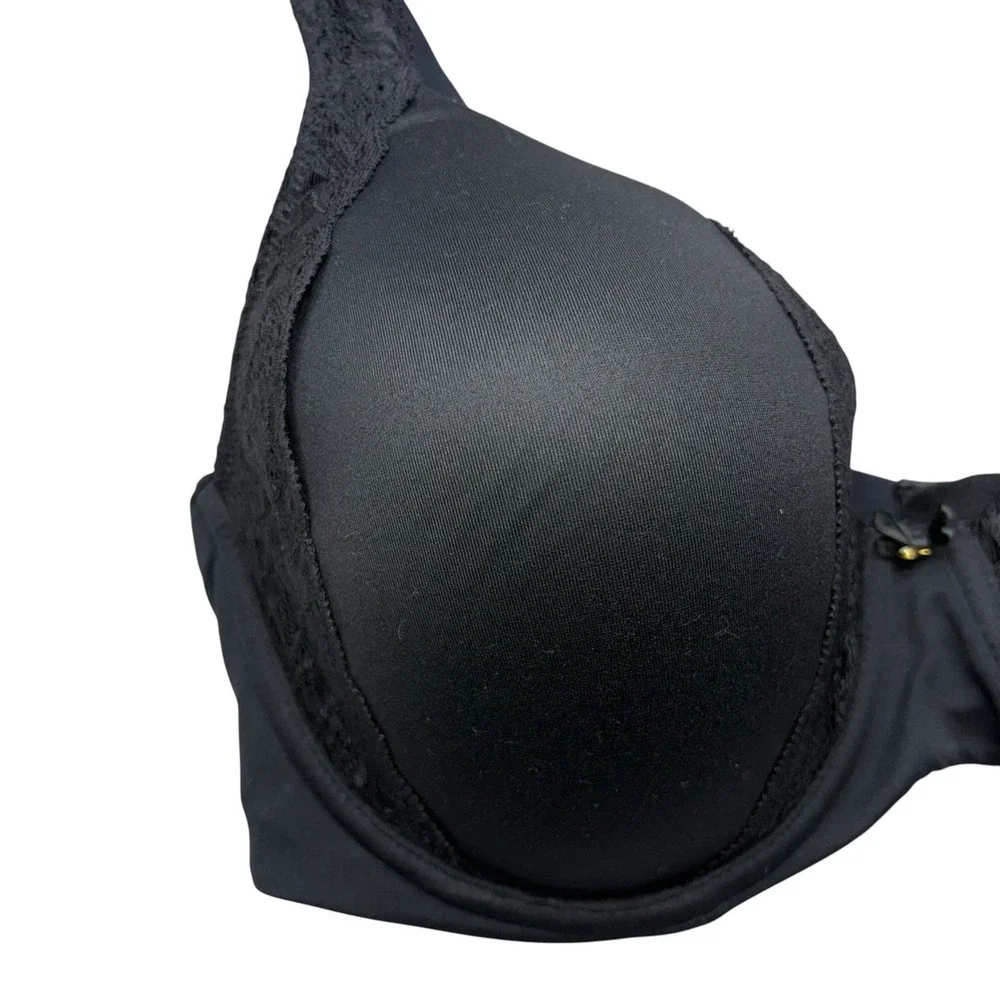 Soma Womens Bra 38DD Black Embraceable Full Coverage Lace Trim Underwire